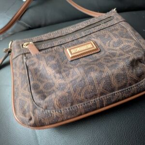 Calvin Klein Brown Monogram Crossbody Bag